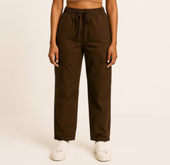 Ladies Cargo Pant Brown Color
