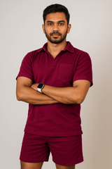 Crape Material Maroon Full Kit