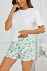 Mint Heart Pijama Short