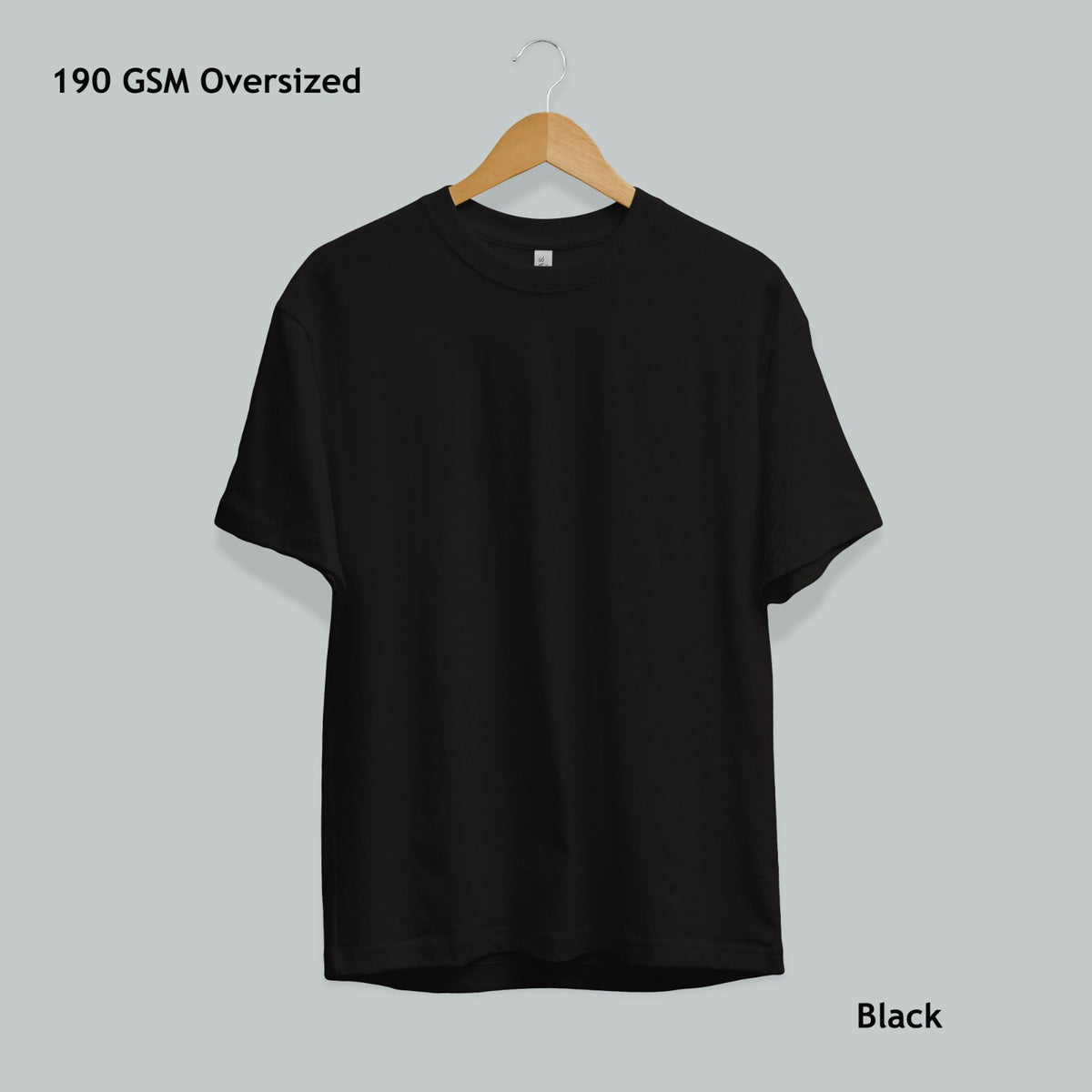190 GSM Oversized Tee - Black