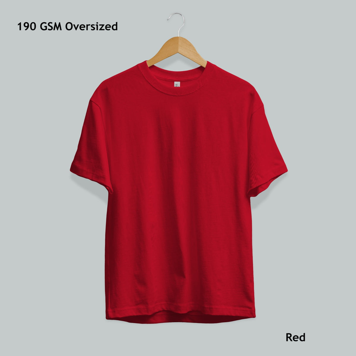 190 GSM Oversized Tee - Red
