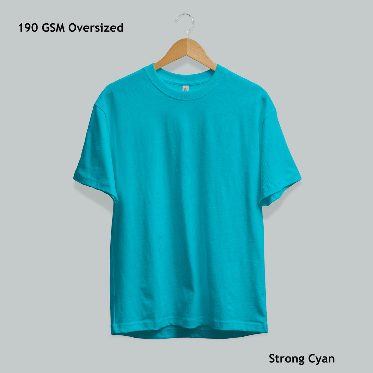 190 GSM Oversized Tee - Light Blue