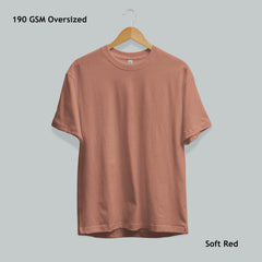 190 GSM Oversized Tee - Soft Red