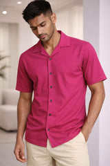 Cuban Collar Casual Shirt